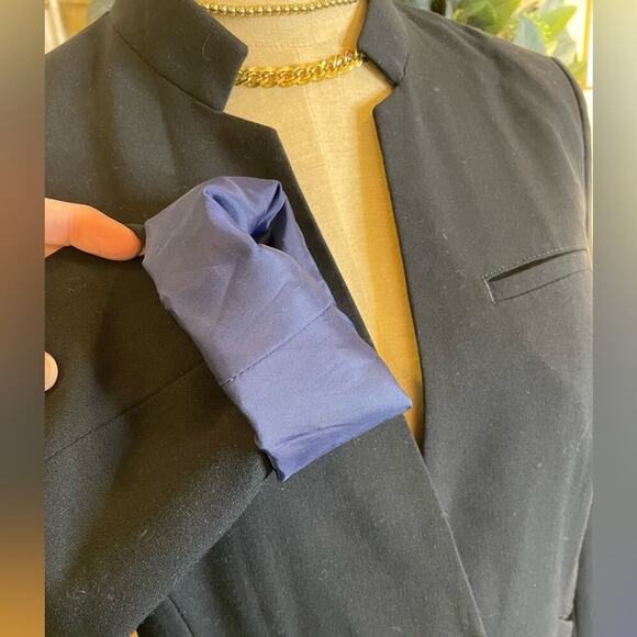 American Eagle Outfitters Navy Blazer Jacket Women size Petite S - Picture 3 of 6